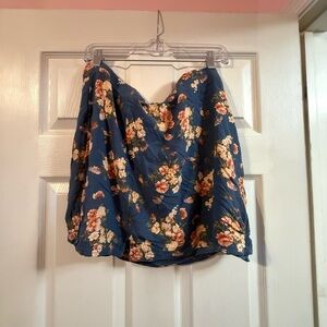 American Eagle Outfitters Blue Floral Mini Skirt
